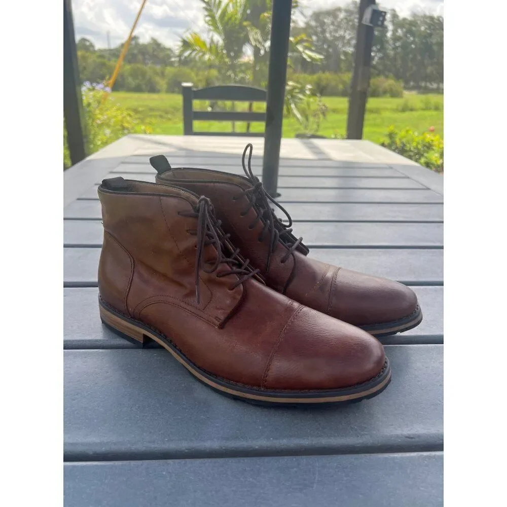 APT. 9 Men Tan Lace-Up Ankle Boots Shoes Size 10.5 M